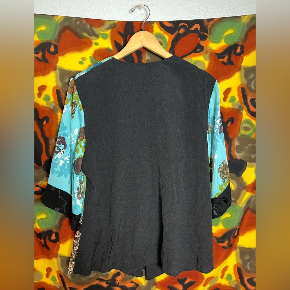 Y2K Spencer Alexis Floral Fairy Lacy Kimono Womens Blouse Size Large - Picture 13 of 13